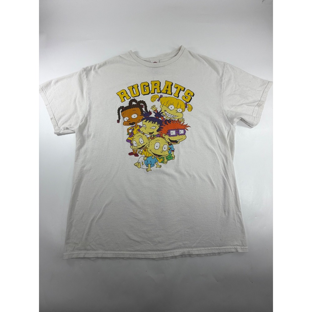 Rugrats Nickelodeon Graphic T-Shirt White Delta Pro Weight Mens XL Tommy Chuckie